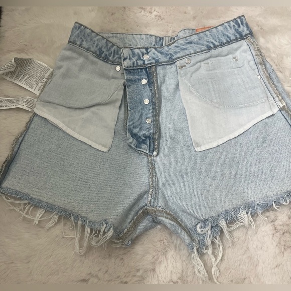 ZARA Light Blue Denim Women's Shorts - Picture 8 of 11